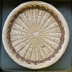 Large Round Willow and Rattan Wicker Tray